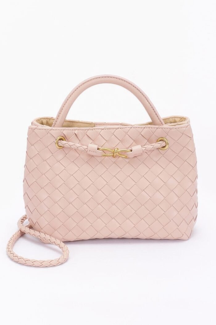 Faux Leather Braided Top Handle Bag - Image 2