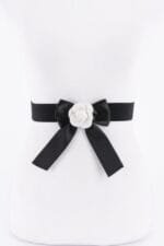 Flower Satin Ribbon Elastic Belt