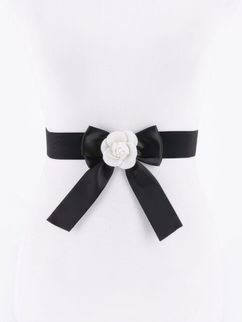 Flower Satin Ribbon Elastic Belt