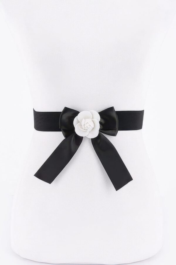 Flower Satin Ribbon Elastic Belt