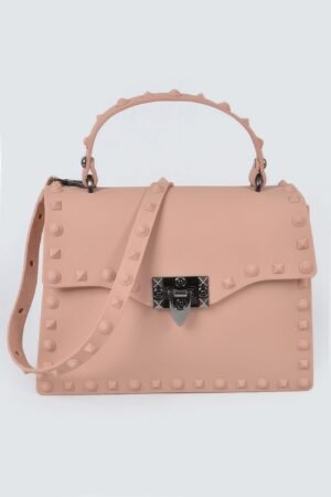 Sleek Finish Monotone Studded Clutch Sleek Finish Monotone Studded Clutch