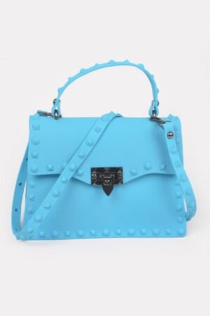 Sleek Finish Monotone Studded Clutch Sleek Finish Monotone Studded Clutch