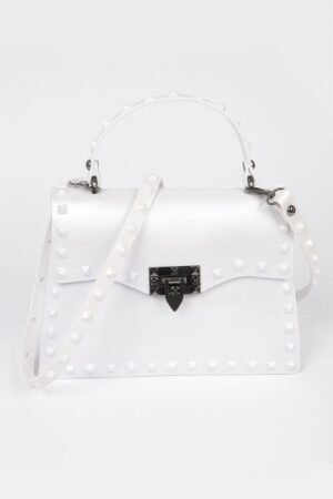 Sleek Finish Monotone Studded Clutch Sleek Finish Monotone Studded Clutch