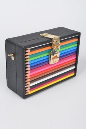 Pencil Case With Key And Lock Clutch