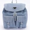 Denim Double Pocket Front Backpack