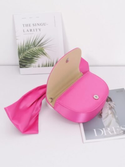 Oversized Bow Handle Satin Crossbody Bag Oversized Bow Handle Satin Crossbody Bag