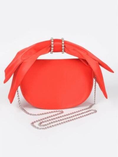 Oversized Bow Handle Satin Crossbody Bag Oversized Bow Handle Satin Crossbody Bag