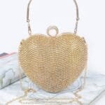 Rhinestone Heart Shape Party Clutch