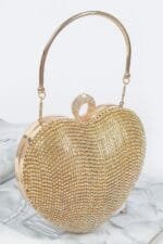 Rhinestone Heart Shape Party Clutch