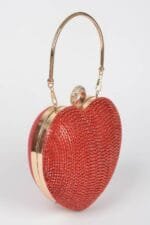 Rhinestone Heart Shape Party Clutch