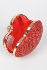 Rhinestone Heart Shape Party Clutch