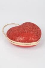 Rhinestone Heart Shape Party Clutch