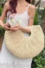 Faux Straw Handmade Handle Bag