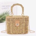 Braided Cotton Box Top Handle Bag
