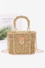 Braided Cotton Box Top Handle Bag