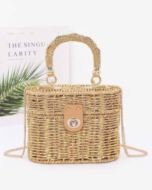 Braided Cotton Box Top Handle Bag