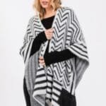 Fuzzy Chevron Pattern Ruana