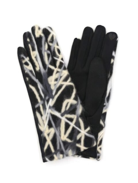 Geometric Multicolor Embroidered Smart Touchgloves