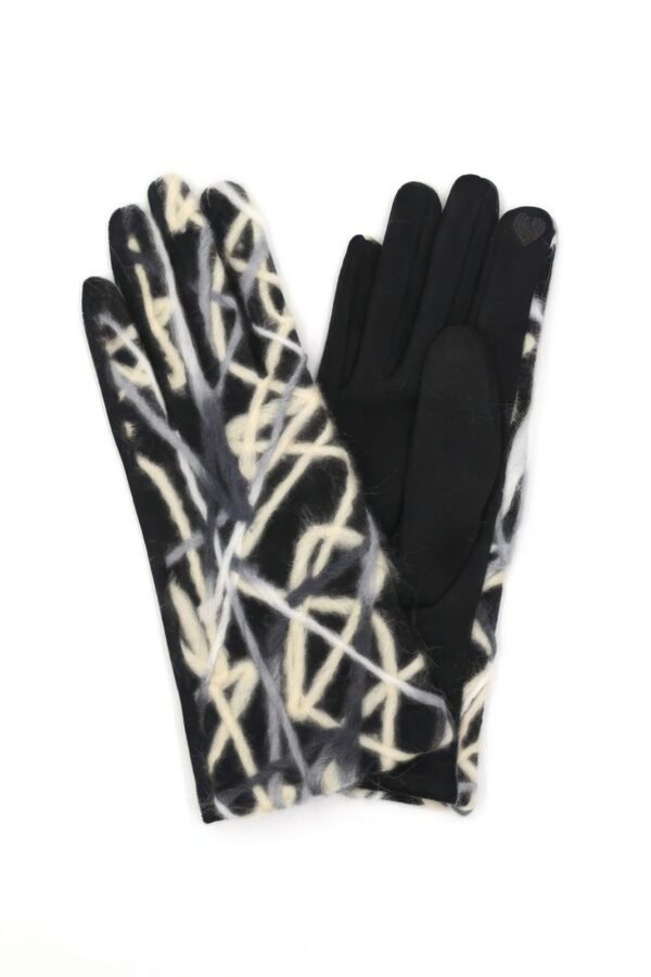 Geometric Multicolor Embroidered Smart Touchgloves