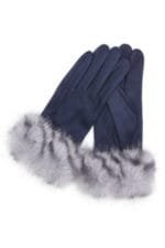 Mixed Color Faux Fur Smart Touch Gloves