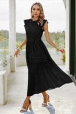 Ruffle Solid Willow Smocked Maxi Dress