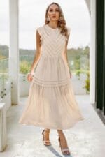 Ruffle Solid Willow Smocked Maxi Dress