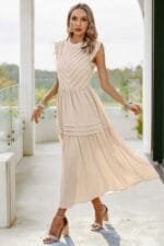 Ruffle Solid Willow Smocked Maxi Dress