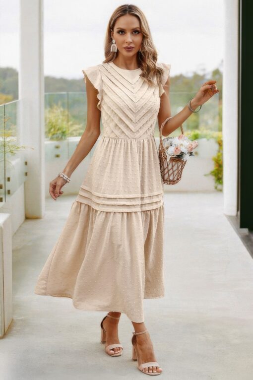 Ruffle Solid Willow Smocked Maxi Dress - Image 20