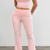 Two Pieces Square Neck Ruched Sleeveless Sets