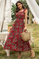Sleeveless Floral Low Neck Max Dress - Image 2