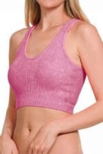 Solid V Neck Elastic Sleeveless High Waist Top