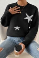 Star Print Knit Lose Fit Sweater