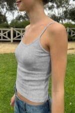 Solid Sleeveless Fit Low Back Tank Tee