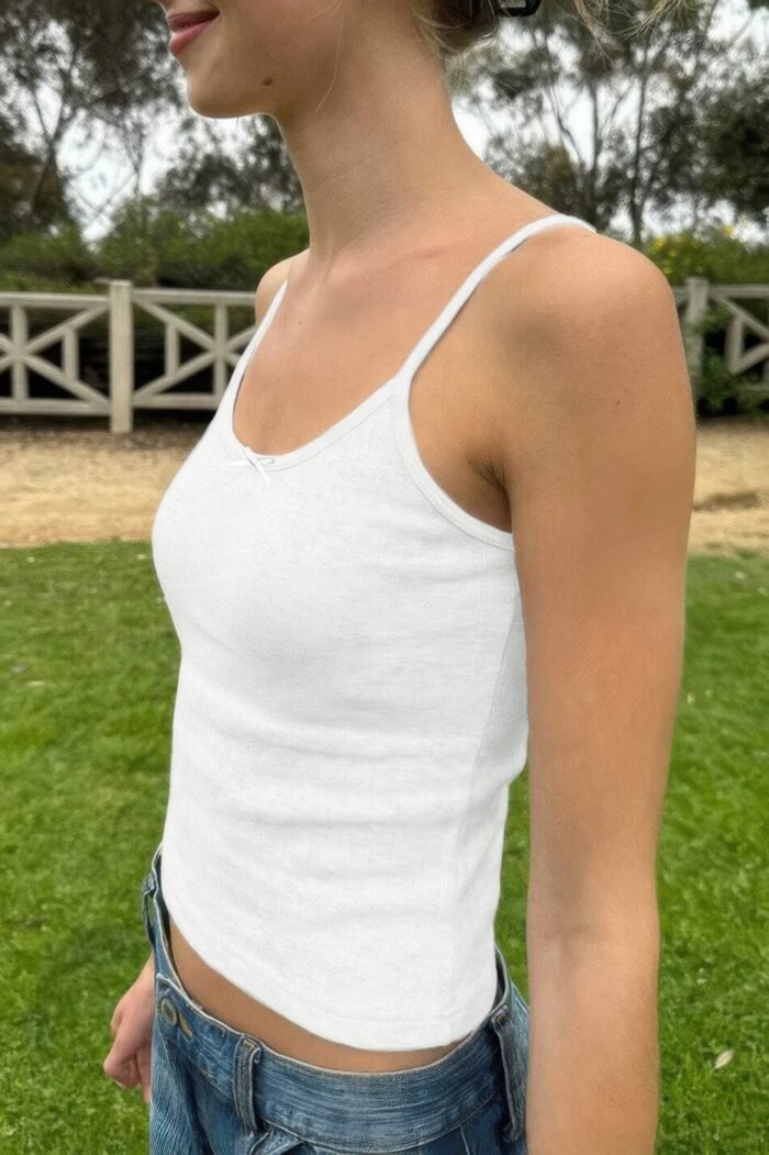 Solid Sleeveless Fit Low Back Tank Tee - Image 11