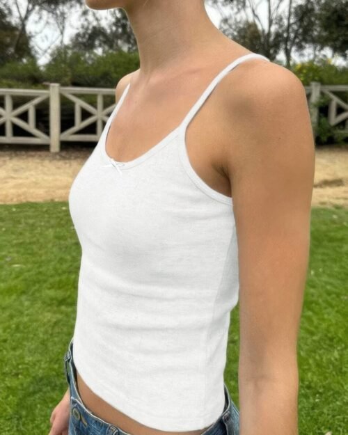 solid sleeveless fit low back tank tee