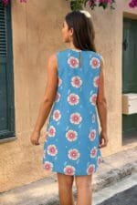 Round Neck Floral Print Sleeveless Loose Dress