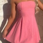 Off Shoulder Open Back Knot Pleated Mini Dress