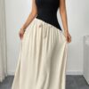 Patchwork Strapless Tube Fit Full Dress