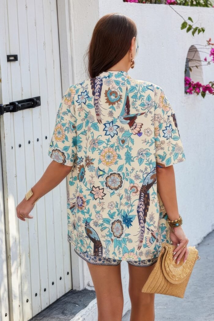 Two Pieces Allover Print Shirt And Short Sets - Image 6