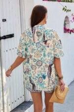 Two Pieces Allover Print Shirt And Short Sets - Image 6
