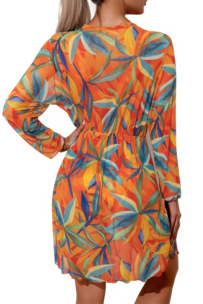 Leopard Print Bikini Kimono Three Pieces Swimsuit - Image 7