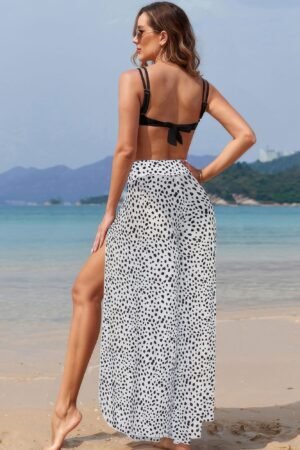Printed Two Pieces Split Sheer Mesh Pants Swimsuit Printed Two Pieces Split Sheer Mesh Pants Swimsuit