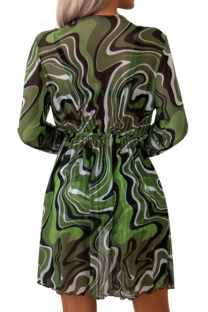 Three Piece Push Up High Waisted Kimono Swimsuit - Image 4