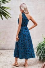 One Shoulder Sleeveless Maxi Dress