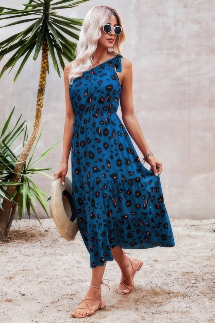 One Shoulder Sleeveless Maxi Dress - Image 2