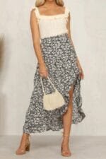 Polka Dot Ruffled Maxi Skirts