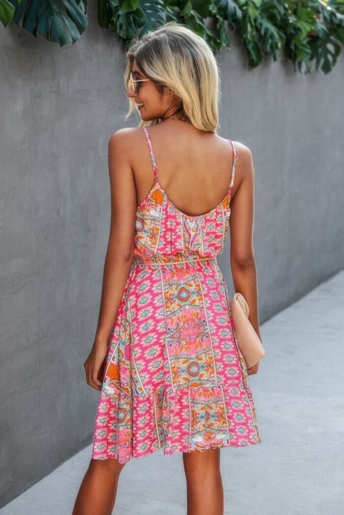 Spaghetti Strap Floral Ruffle Dress - Image 2