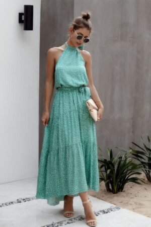 Halter Neck Polka Dot Swing Dress Halter Neck Polka Dot Swing Dress