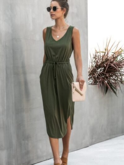 V Neck Sleeveless Tank Dress