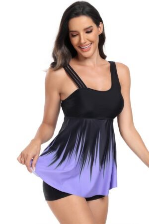 Low Back Solid Two Pieces Ruffle Swimsuits